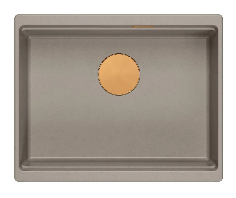 Quadri Newport II granit undermonterad taupe diskho 560x450mm med kopparpropp och avloppslock 1208967455 Expressleverans