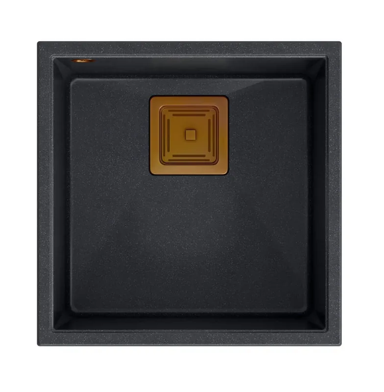 Lägg i varukorgen Quadri Quadrangle antracit granit undermonterad diskho 42x42cm med kopparplugg 1208967488