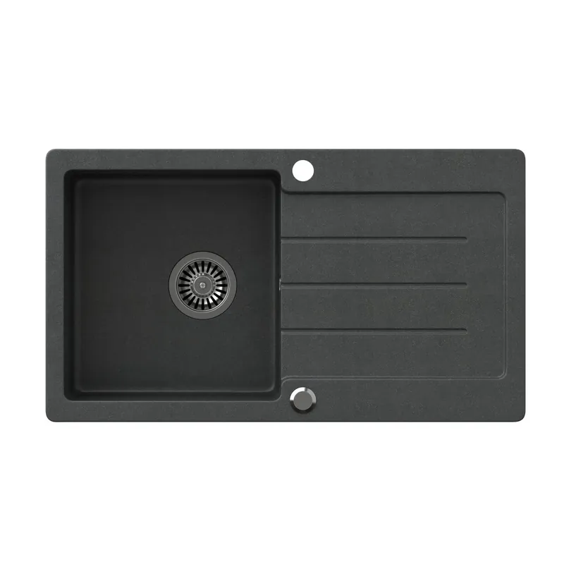 Quadri Kendal antracit granit diskho med avrinning 77x44cm vändbar 1208967397 Kampanjpris