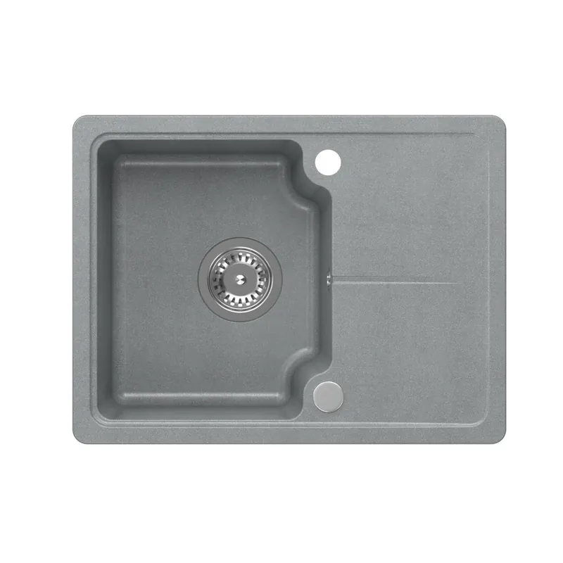 Rea Quadri Kendal grå granit diskho 58x44cm med avrinning 1208967404