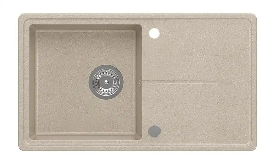 Rabatt Quadri Kendal Beige granitdiskho med avrinningsdel, 78 x 45 cm, vändbar, 1208972715