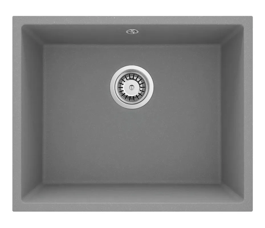 GraniteMy Universal Granitgrå Diskbänk 50x40 cm Påbyggnad, Underbyggnad och Planinstallation med Rostfritt Stålpropp 1208970745 Säker betalning