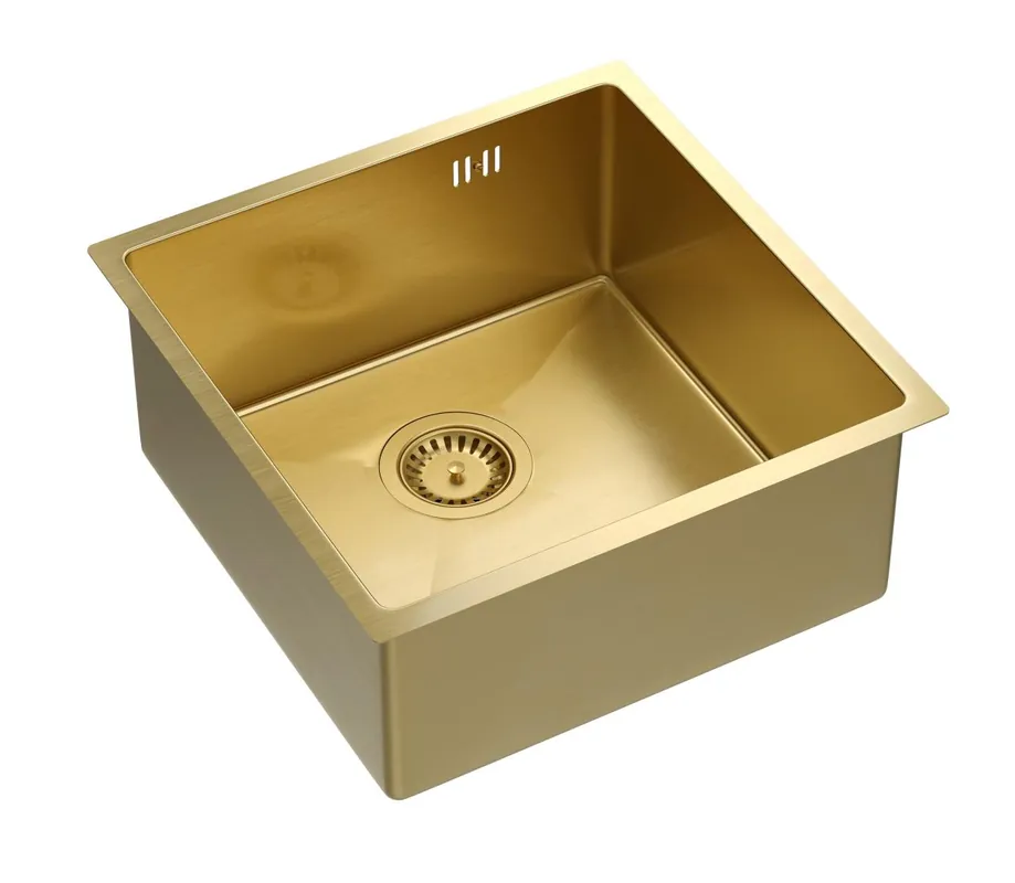 Snabb frakt Aquadesign Zara Diskho Guld 44x44 cm Undermontering, Planmontering och Ovanpåmontering med Guldplugg - 1208969514