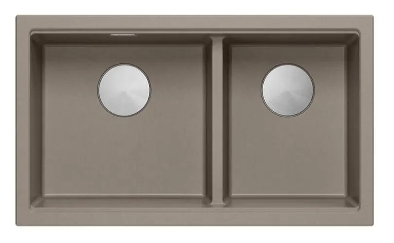 Utförsäljning Quadri Newport II Dubbel Taupe Granit Infälld Diskho 76x45 cm med RVS plugg 1208971372