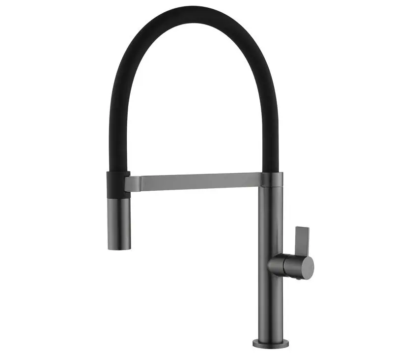 Ausmann Alira Gun metal Kökskran med flexibel utloppsrör 1208972567 Extra rabatt