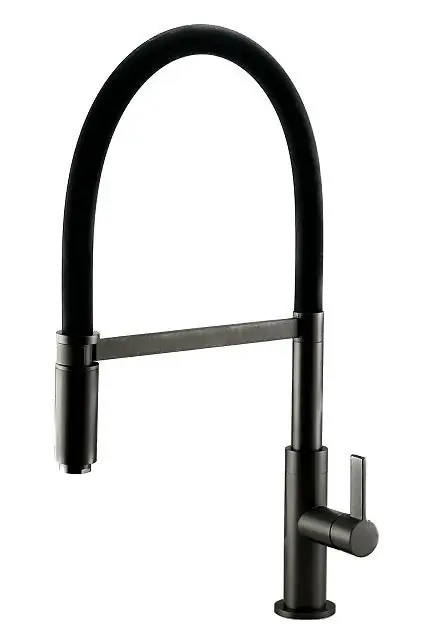 Snabb leverans Ausmann Lavea gun metal köksblandare PVD grafit med vridbart och flexibelt utlopp 1208957437