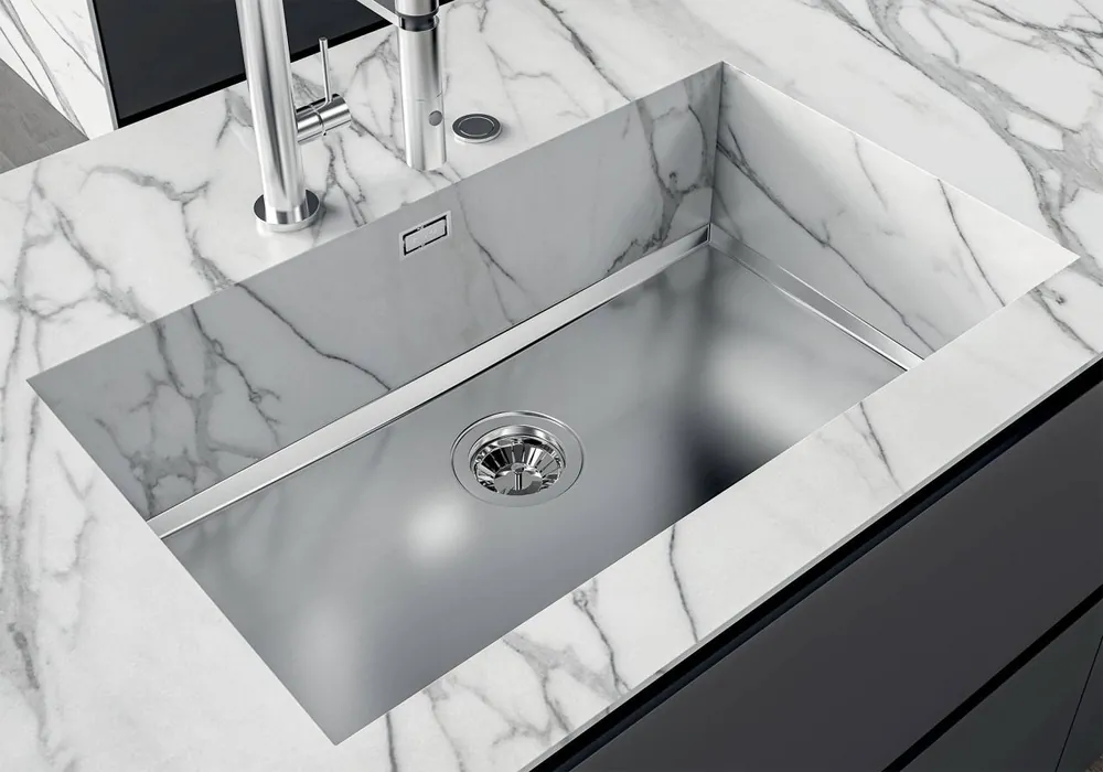 Foster Phantom Bas RVS Bottenplatta Arbetsbänk Diskho 71x40cm för Inbyggnad i Keramik natursten och Solidsurface tjocklek 20mm 1208970694 I lager