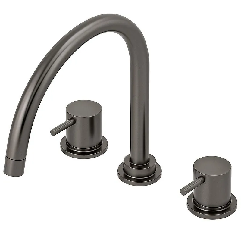 Waterevolution Flow 3-håls köksblandare med svängbar pip och anslutning för filtrerat vatten, gun metal T152UGME Fynd