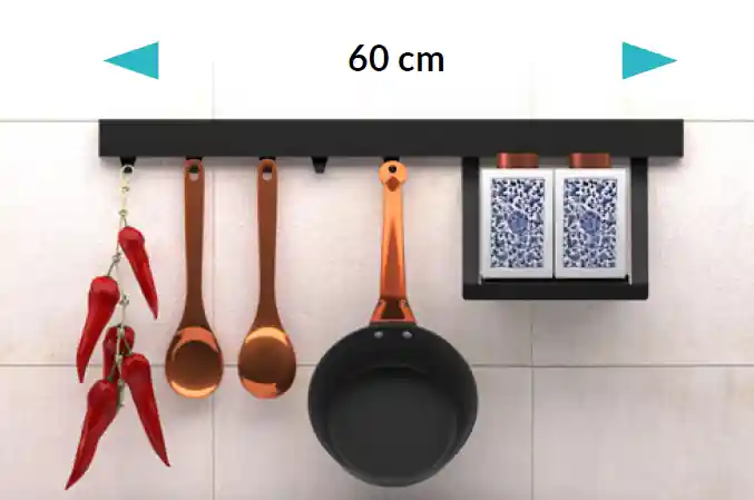 Sista chansen Epka Luxion Set Köksskenor 60 cm med Tillbehör Metall med Dold Fästning Svart 1208969981