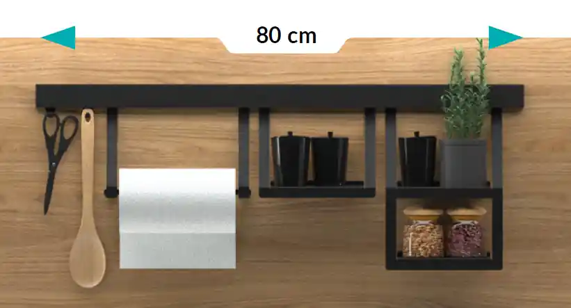 Epka Luxion Set Köksskenor 80 cm med Tillbehör Metall med Döljande Fäste Svart 1208969982 Handla nu