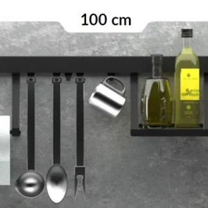 Epka Luxion Set Köksskenor 100 cm med Tillbehör Metall med Dold Fästning Svart 1208969983 Köp nu
