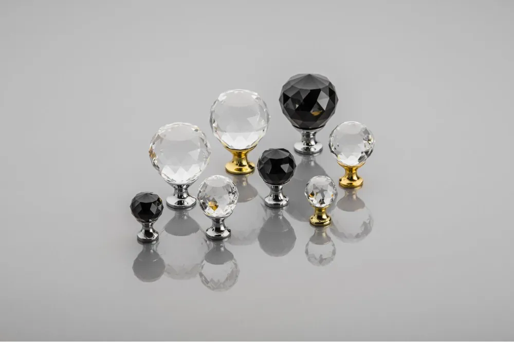 Zamak-knopp Crystal Palace A 20 mm krom + KRISTALL - Uppsättning av 2 Lägg i varukorgen