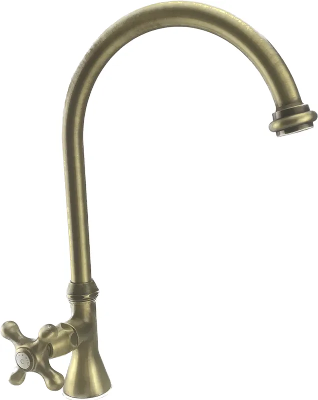Outlet PB klassisk fontänkran med stjärnknopp för kallvatten med hög rund pip brons 1208953275