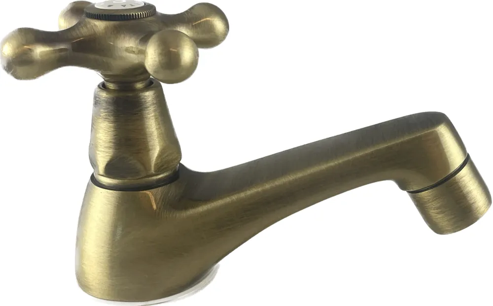 Kundfavorit PB klassisk fontänkran med stjärnknopp för kallvatten låg modell brons 1208956902
