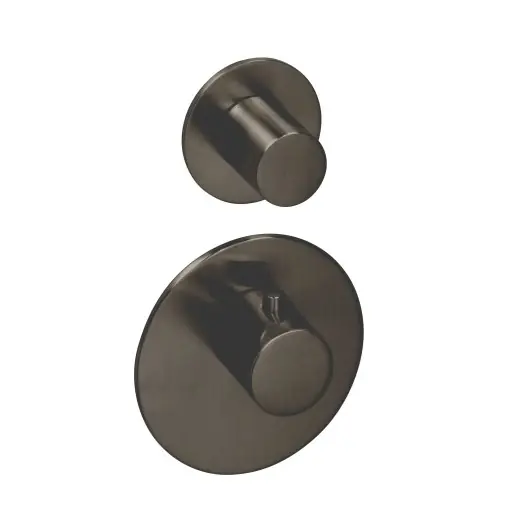 SB 316 AESTHETICS Rund Inbyggnadstermostatkran med 1 utgång / stoppkran PVD gun metal borstad 1208954896 Kundfavorit