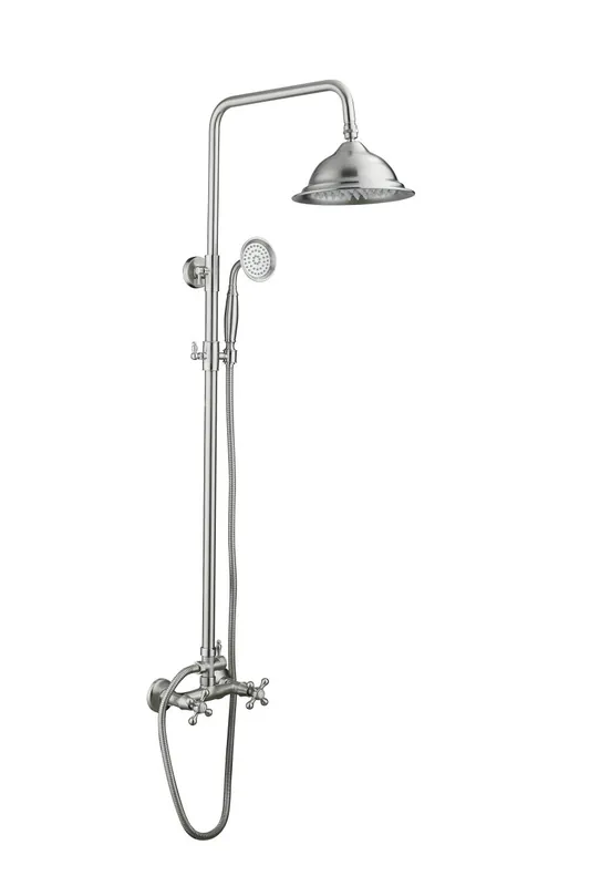 Snabb frakt Aquanello Heritage Ascot Klassisk duschset, påbyggd duschpelare i rostfritt stål NC-2003-HA