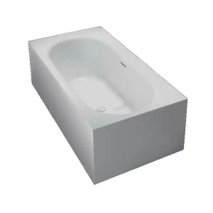 Solid-S Recto fristående badkar i solid surface (Corian), L 180 x B 93 x H 55 cm, mattvit, sista lagret Premium