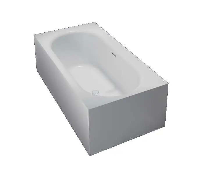 Solid-S Recto fristående badkar i solid surface (Corian), L 180 x B 93 x H 55 cm, mattvit, sista lagret Premium