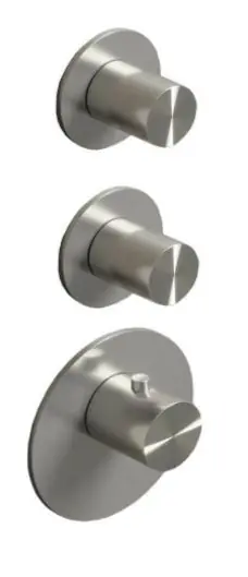 SB 316 AESTHETICS Round Inbyggnadstermostatkran med 2 utgångar / 2 x stoppkran helt i rostfritt stål 1208954919 Billigare