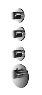 Billig SB AESTHETICS Rund Inbyggd termostatblandare med 3 utgångar/ 3x avstängningsventil krom 1208954968