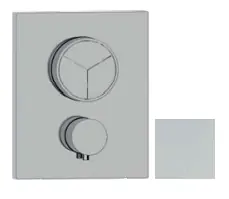 SB Push Square Inbyggnadstermostat med tryckknapp, 3-vägs omkopplare och volymkontroll, matt vit 1208955135 I lager
