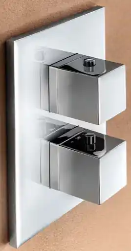 Outlet SB Universale Square Inbyggnadstermostatkran med 2 utgångar krom 1208955139