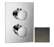 SB Universell Rund på Fyrkantig Inbyggnadstermostat med 2 utgångar PVD Gun Metal 1208955161 Kampanj