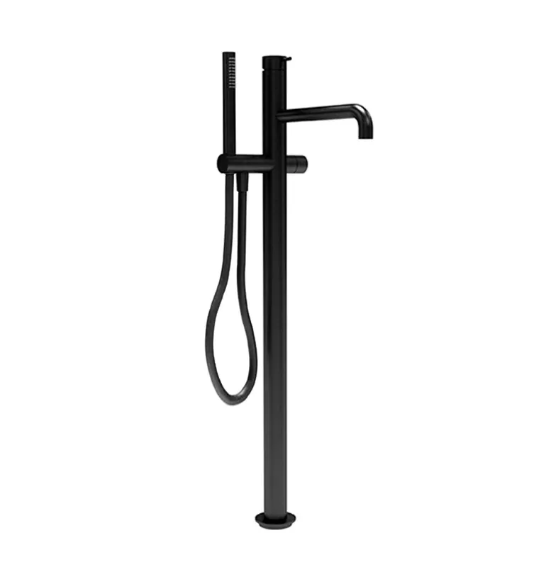 Populärt val Waterevolution Flow fristående badkarblandare med handdusch matt svart T133PR