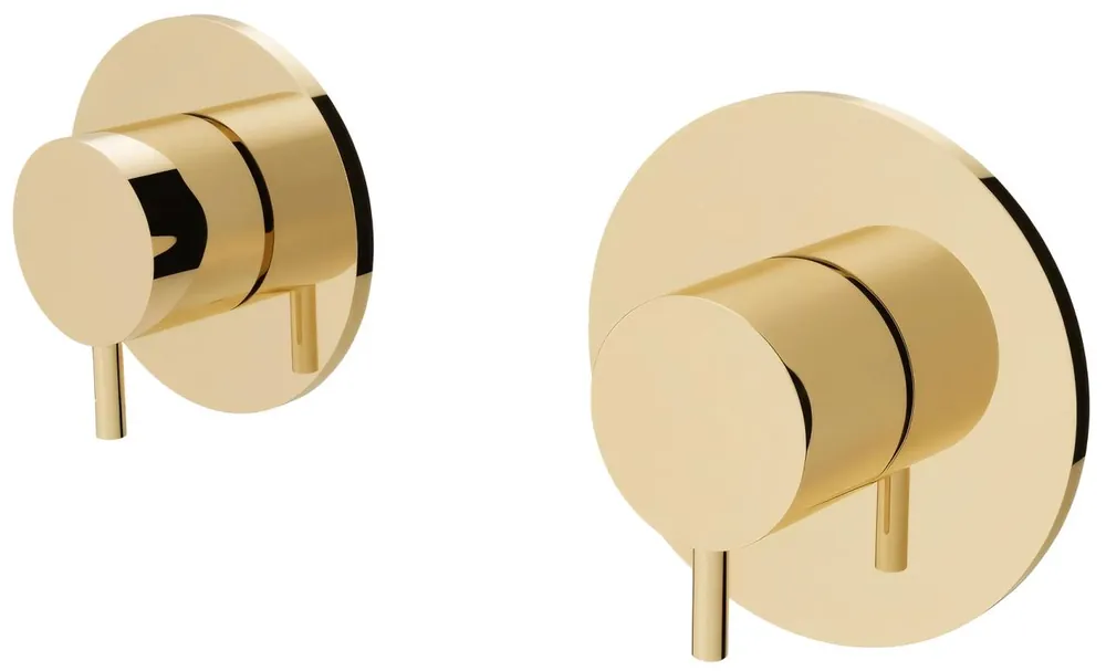 Kundfavorit Waterevolution Flow inbyggd duschtermostat med 1 omställningskran, ljusguld 1208954644
