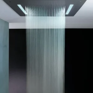 Snabb leverans SB Square 316 Infälld Regndusch Velvet Temptation med LED-kromoterapi och vattenfall borstad PVD gun metal 1208956746
