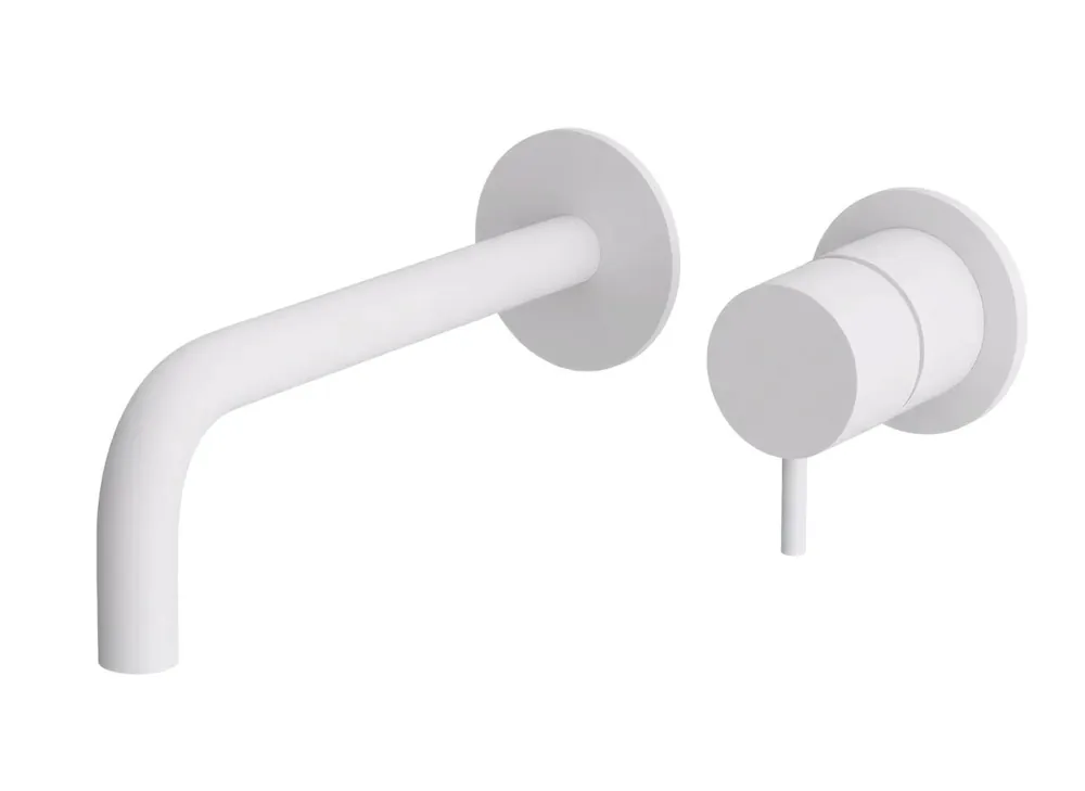 prisnedsättning Waterevolution Flow inbyggd tvättställsblandare matt vit med utlopp 15 cm T116BBR-15