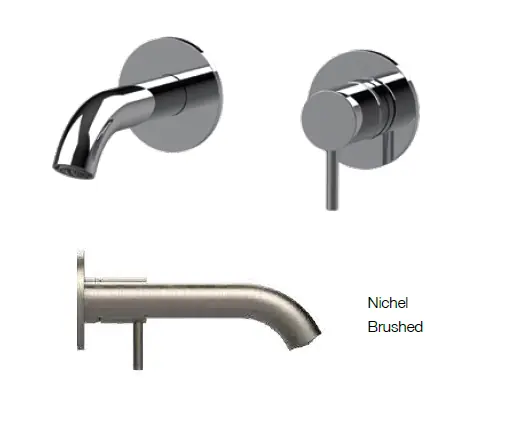Snabb leverans SB Round inbyggd tvättställsblandare borstad nickel 102 mm
