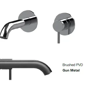 Utförsäljning SB Round infälld tvättställsblandare gun metal PVD 132mm
