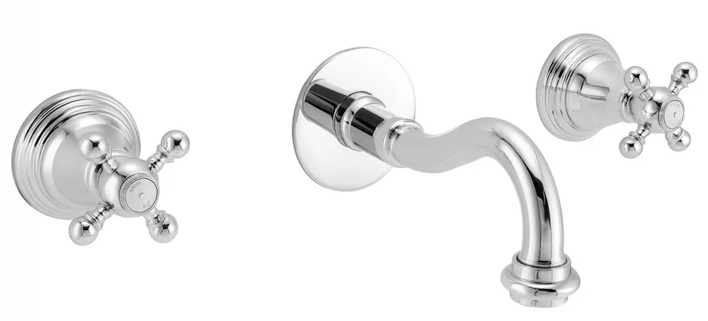 Sänkt pris PB klassisk inbyggd väggkran med stjärnhandtag 20 cm utloppspip Krom 1208855072