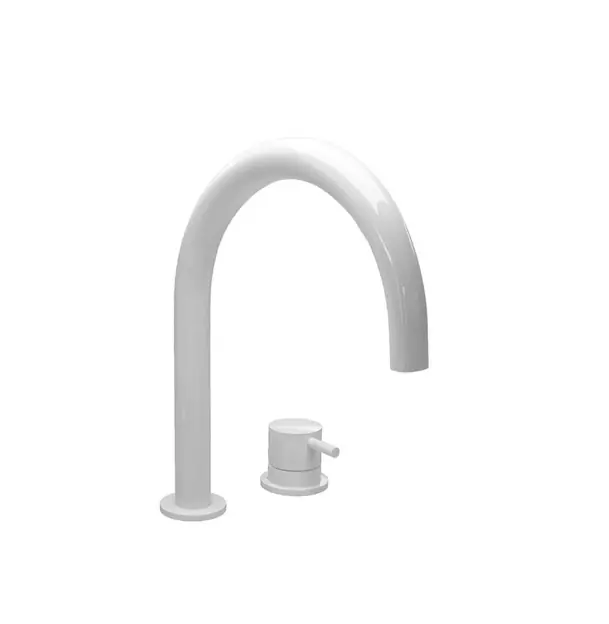 Waterevolution Flow 2-håls tvättställsblandare matt vit T112UBR Sänkt pris