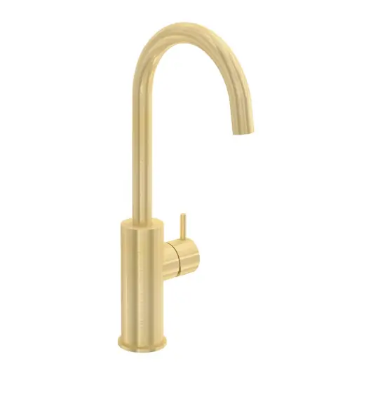 Beställ idag Waterevolution Flow hög tvättställsblandare PVD borstad ljus guld T1121FUWGE