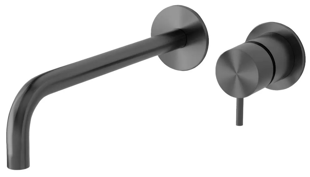 Snabb leverans Waterevolution Flow Inbyggd tvättställsblandare i PVD-beläggning i gun metal med 25 cm utlopp T116BGME-25