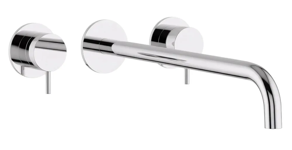 Lågt pris Waterevolution Flow 3-håls infälld tvättställsblandare krom med utlopp 21 cm T1163F01-21