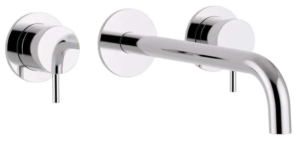 Waterevolution Flow 3-håls infälld tvättställsblandare krom med utlopp 15 cm T1163F01-15 Rabatt