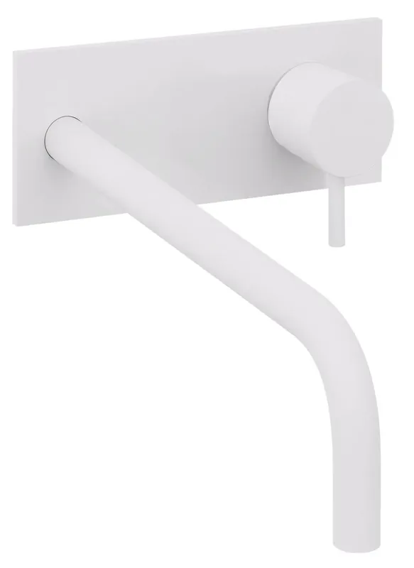 Waterevolution Flow inbyggd tvättställsblandare med täckplatta matt vit med utlopp 21 cm T1161BBR-21 Populärt val