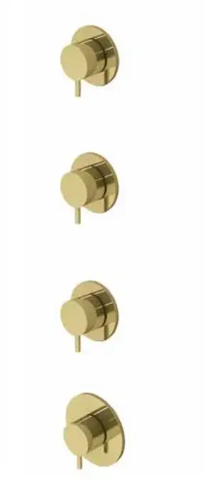 Waterevolution Flow inbyggd duschtermostat med 3 avstängningskranar i borstat mässing 1208916462 Erbjudande