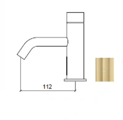 Waterevolution Flow elektronisk tvättställsblandare infraröd på 230 volt PVD White Gold T110EEWGE Endast denna vecka