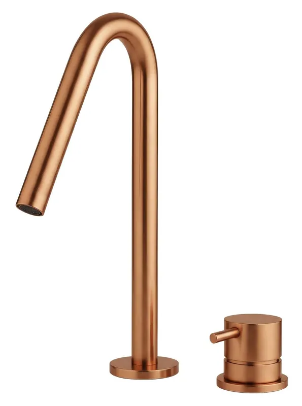 Premium Waterevolution Flow 2-håls tvättställsblandare PVD Borstad Koppar med liten V 120 mm pip T1121VCPE