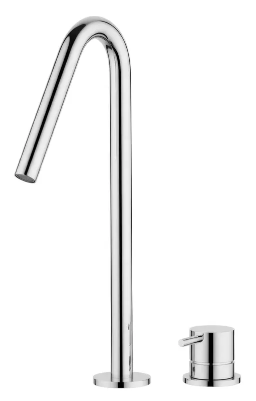 Snabb leverans Waterrevolution Flow 2-håls tvättställsblandare krom med hög V 120mm pip T1122V01