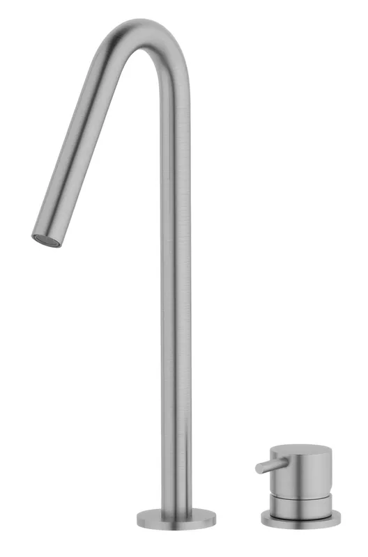 Populärt val Waterevolution Flow 2-håls tvättställsblandare Rostfritt Stål med hög V 120mm pip T1122VIE