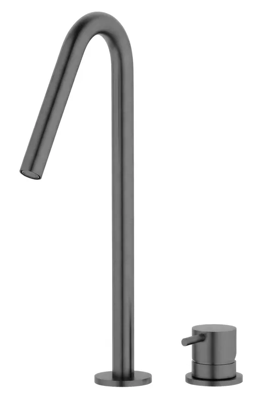 Waterevolution Flow 2-håls handfatskran PVD Gun Metal med hög V 120 mm utlopp T1122VGME Köp nu