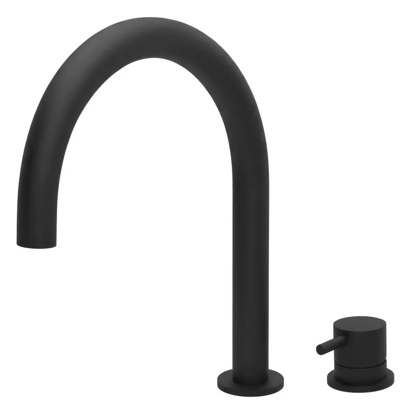 Premium Waterevolution Flow 2-håls tvättställsblandare svart med låg U 113mm pip T1121UPR
