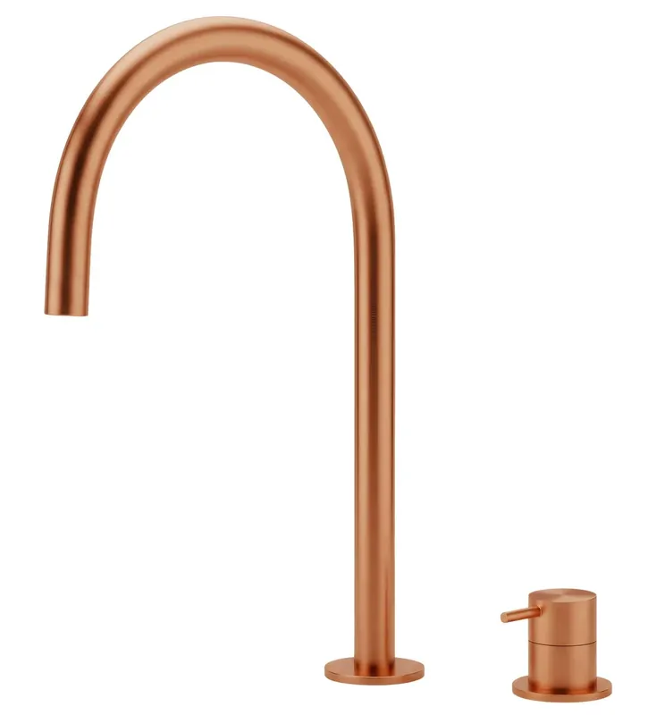 Trygg betalning Waterevolution Flow 2-håls handfatskran PVD borstat koppar med hög U 200 mm utlopp T1122UCPE