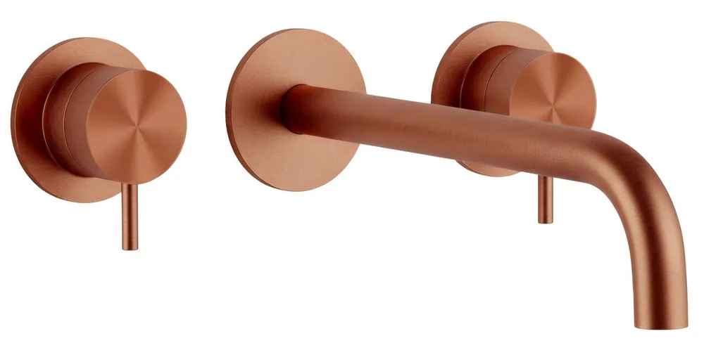 Waterevolution Flow 3-håls infälld tvättställsblandare PVD koppar med utlopp 15 cm T1163FCPE-15 Begränsad tid