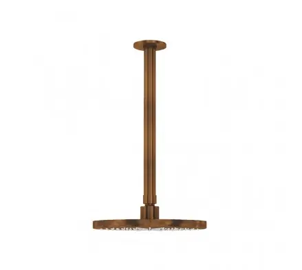 Waterevolution Flow huvuddusch 250 mm med takanslutning i borstat koppar T164225CPE Säker betalning